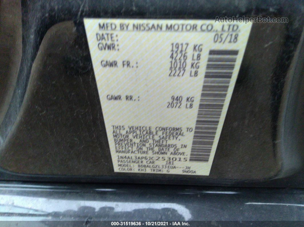 2018 Nissan Altima 2.5 S Black vin: 1N4AL3AP6JC253015