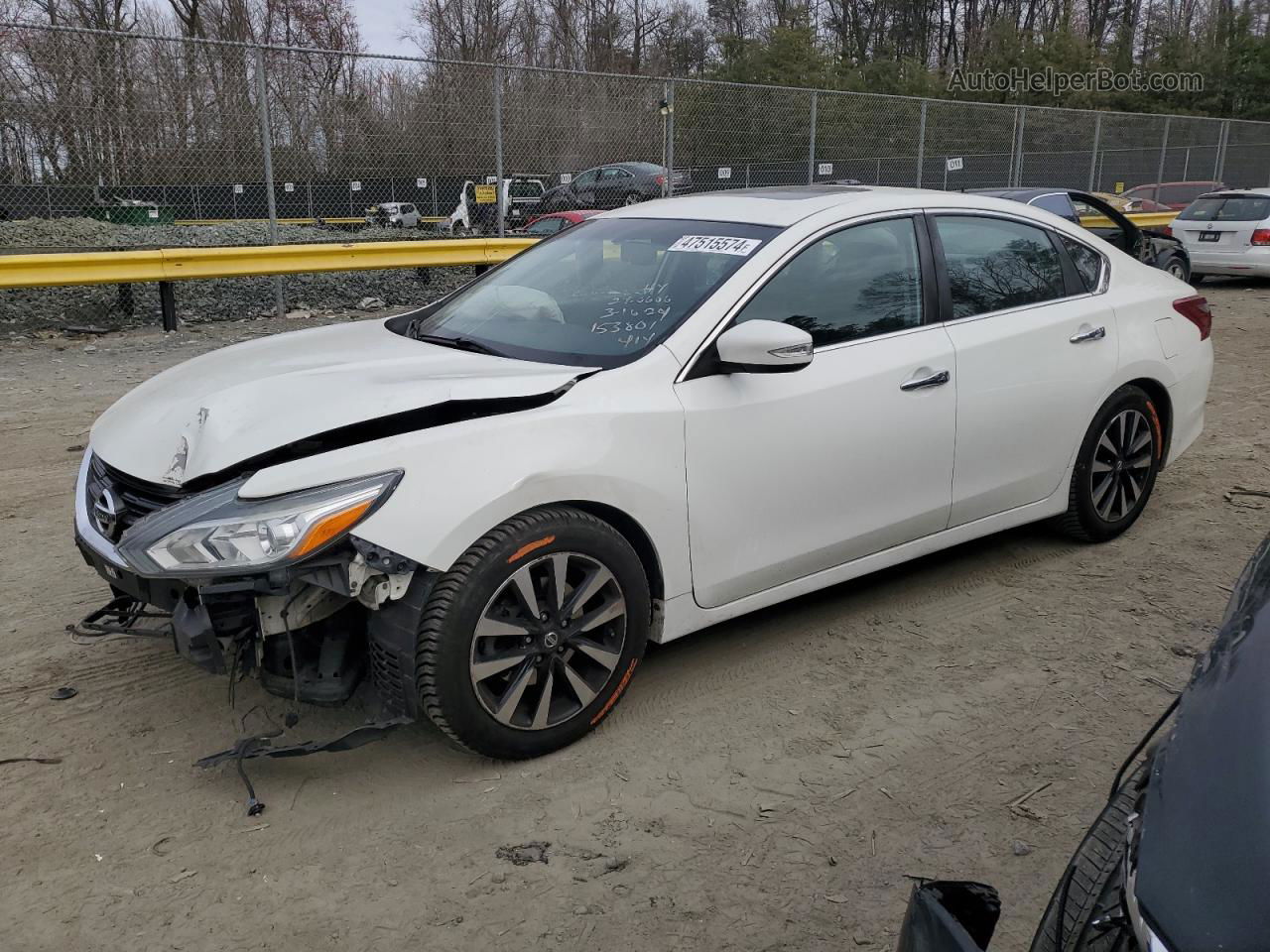 2018 Nissan Altima 2.5 White vin: 1N4AL3AP9JC153801