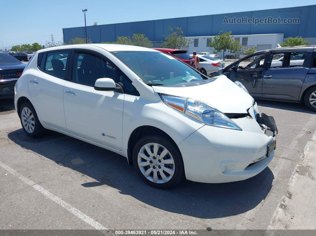 2015 Nissan Leaf S White vin: 1N4AZ0CP0FC301688