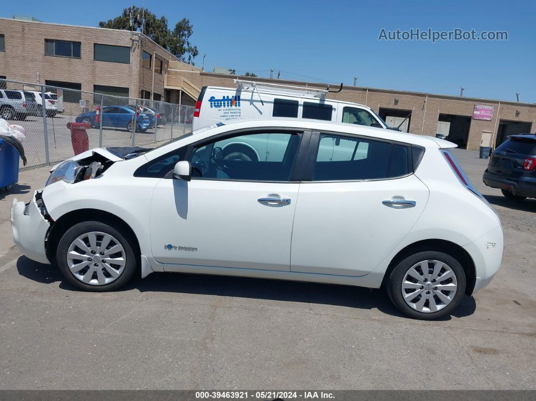 2015 Nissan Leaf S White vin: 1N4AZ0CP0FC301688