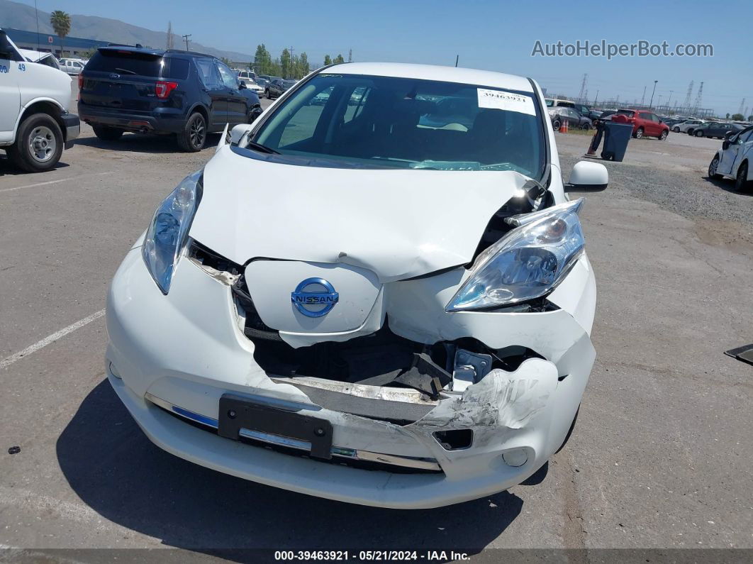 2015 Nissan Leaf S White vin: 1N4AZ0CP0FC301688