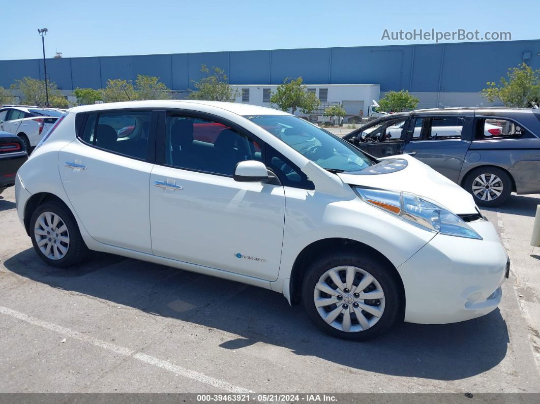 2015 Nissan Leaf S White vin: 1N4AZ0CP0FC301688