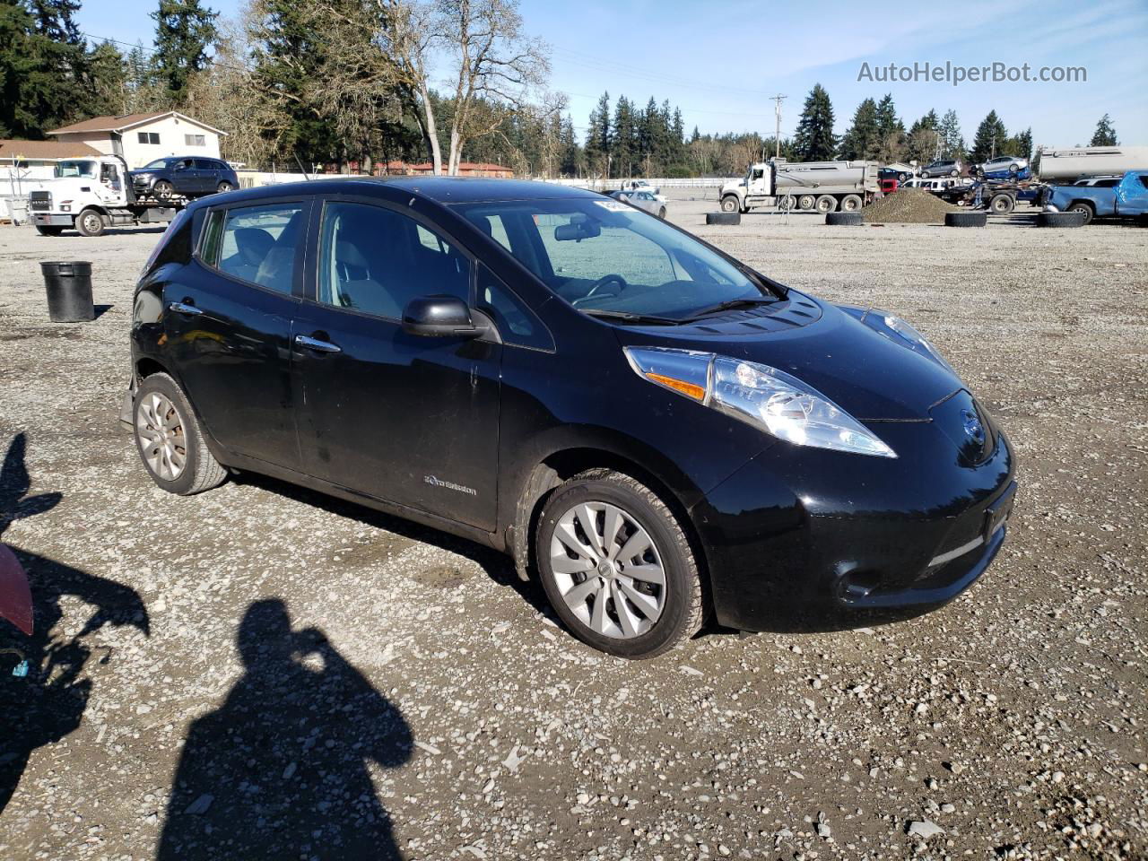 2015 Nissan Leaf S Black vin: 1N4AZ0CP0FC306227