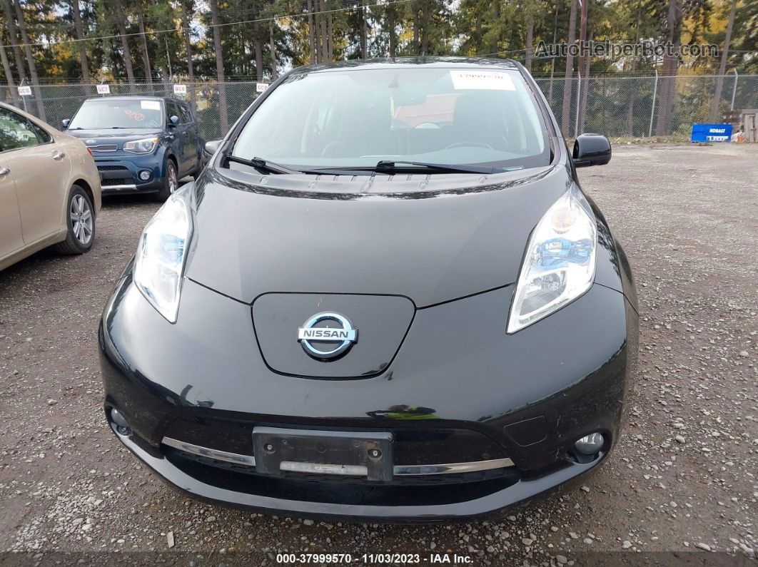 2015 Nissan Leaf Sl Black vin: 1N4AZ0CP0FC306230