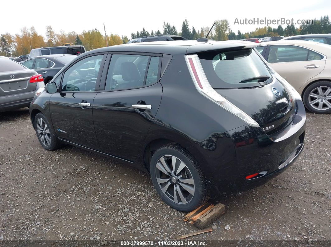 2015 Nissan Leaf Sl Black vin: 1N4AZ0CP0FC306230