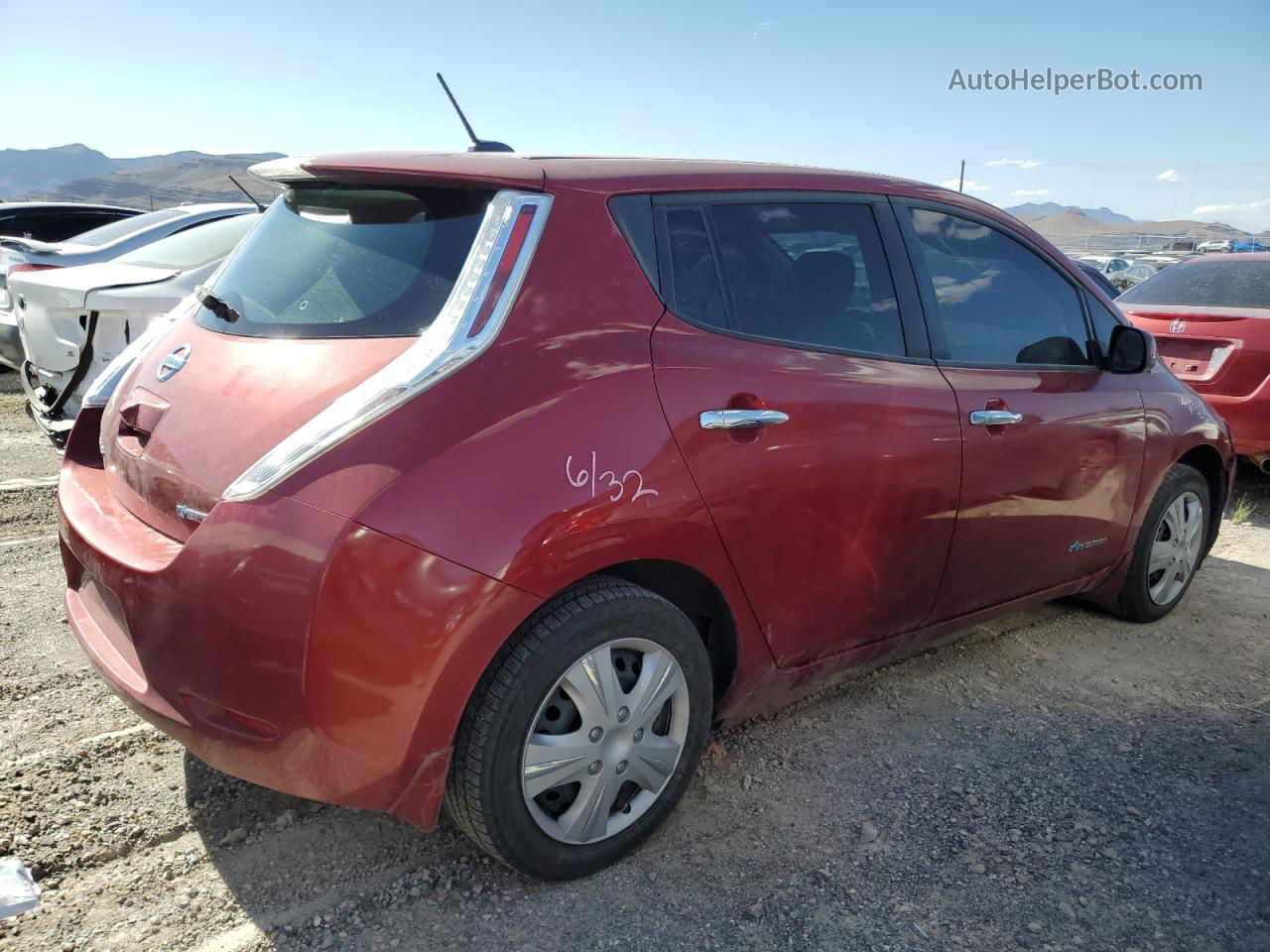 2015 Nissan Leaf S Red vin: 1N4AZ0CP1FC302896