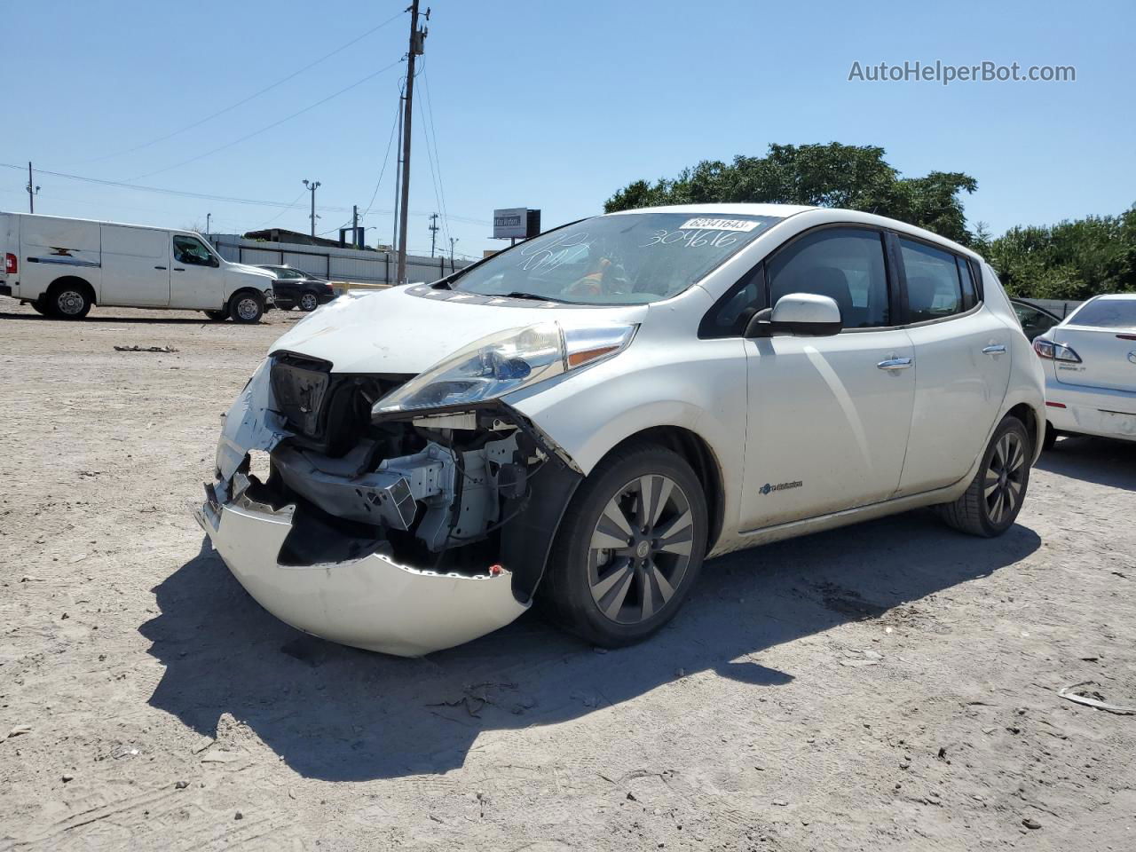 2015 Nissan Leaf S Белый vin: 1N4AZ0CP1FC304616