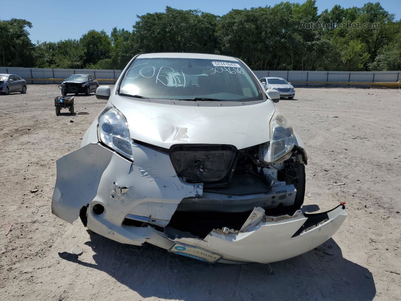 2015 Nissan Leaf S White vin: 1N4AZ0CP1FC304616