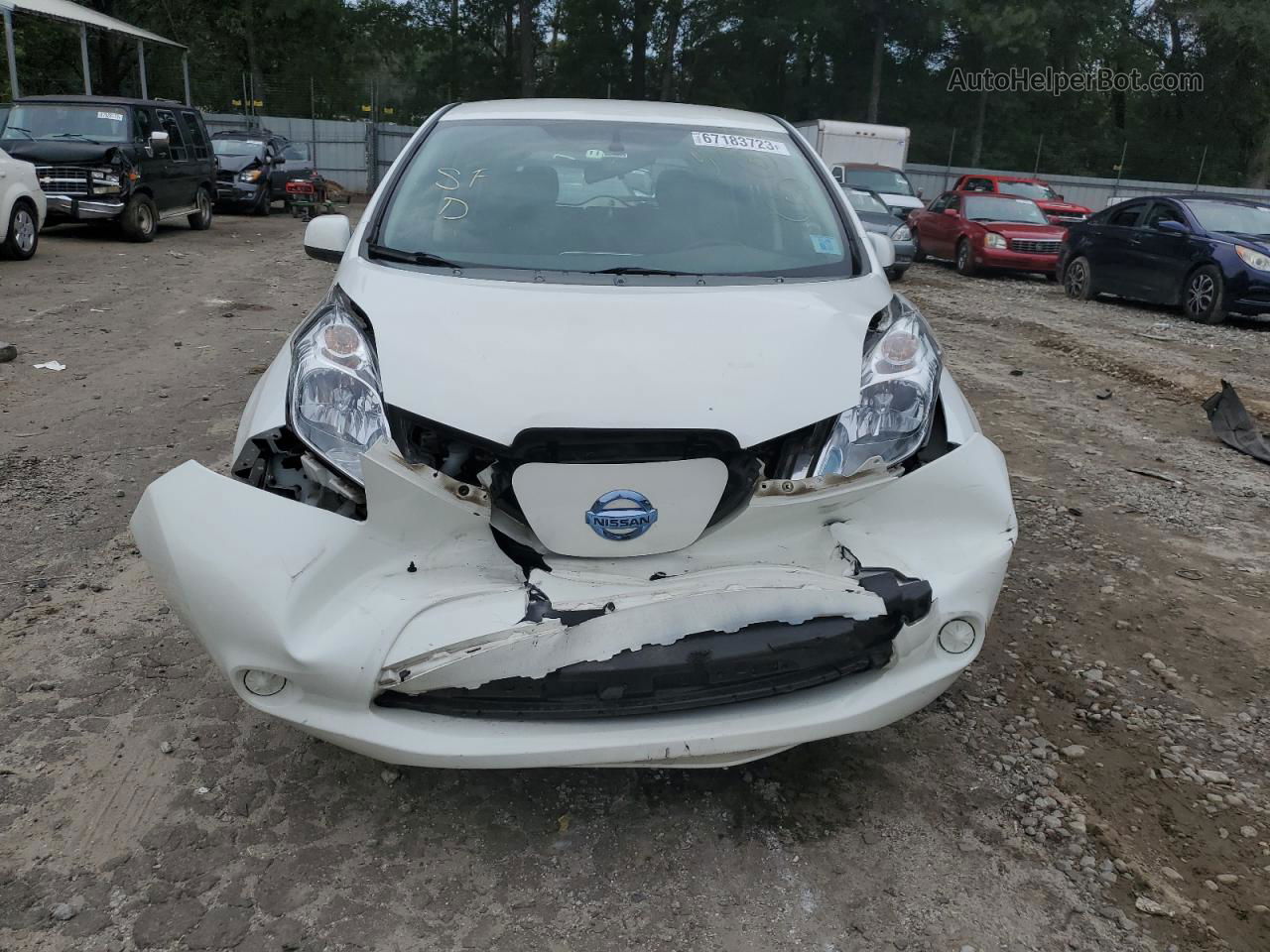 2015 Nissan Leaf S White vin: 1N4AZ0CP1FC308830