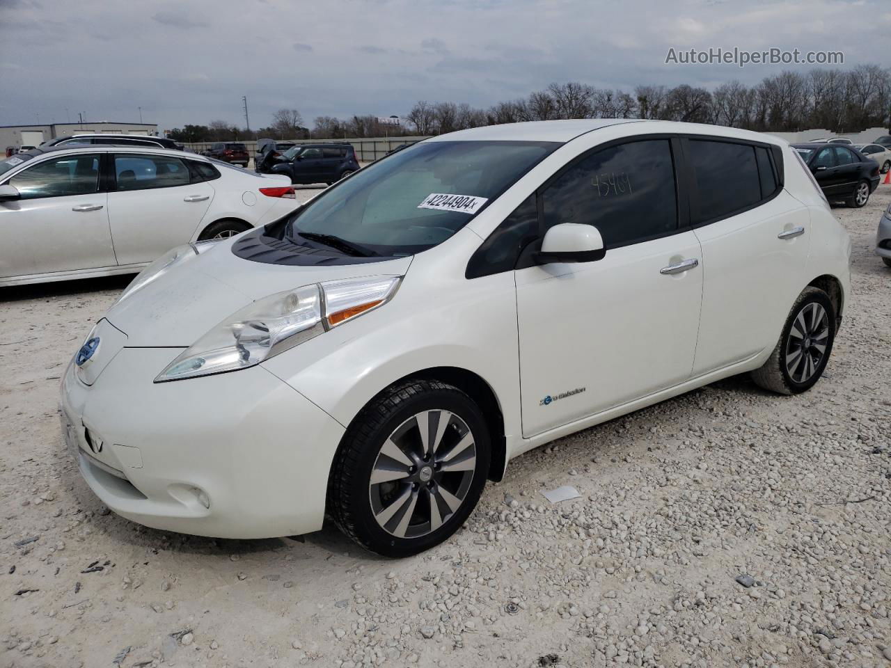 2015 Nissan Leaf S White vin: 1N4AZ0CP1FC309248