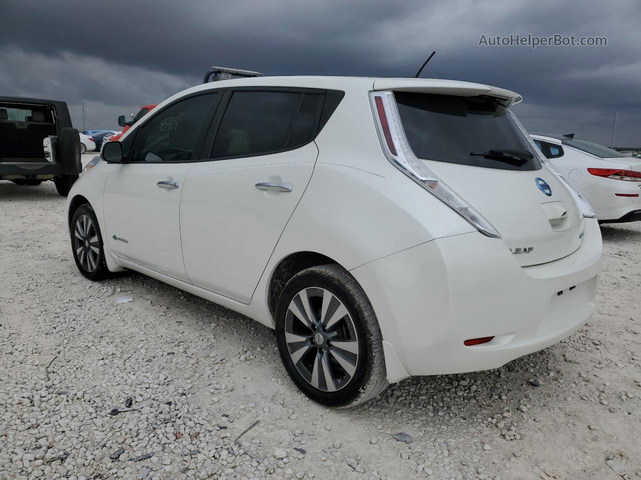 2015 Nissan Leaf S White vin: 1N4AZ0CP1FC309248