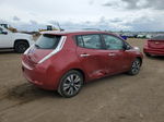 2015 Nissan Leaf S Burgundy vin: 1N4AZ0CP1FC316832