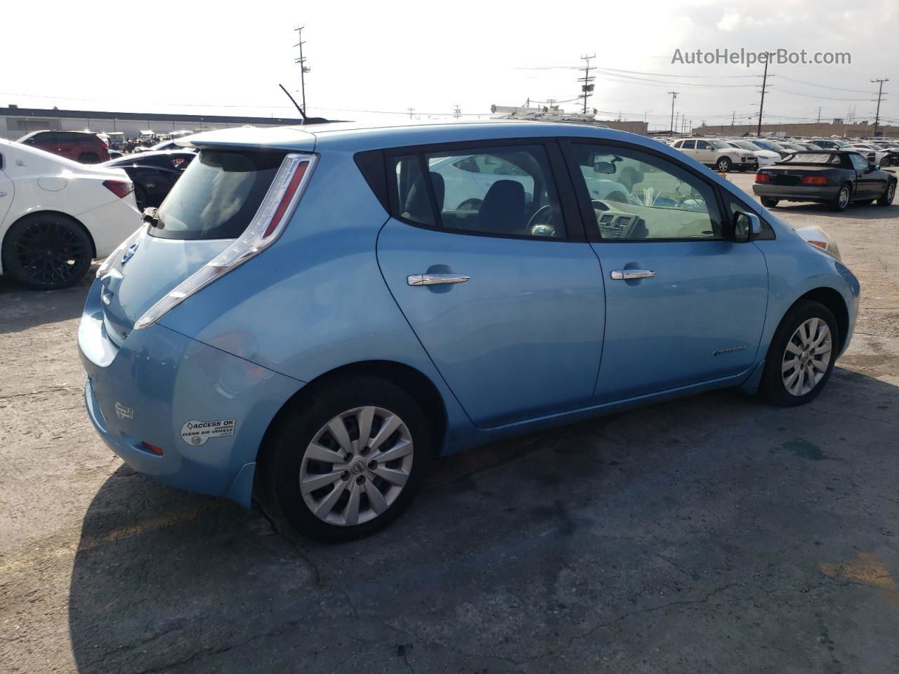 2015 Nissan Leaf S Синий vin: 1N4AZ0CP1FC320508