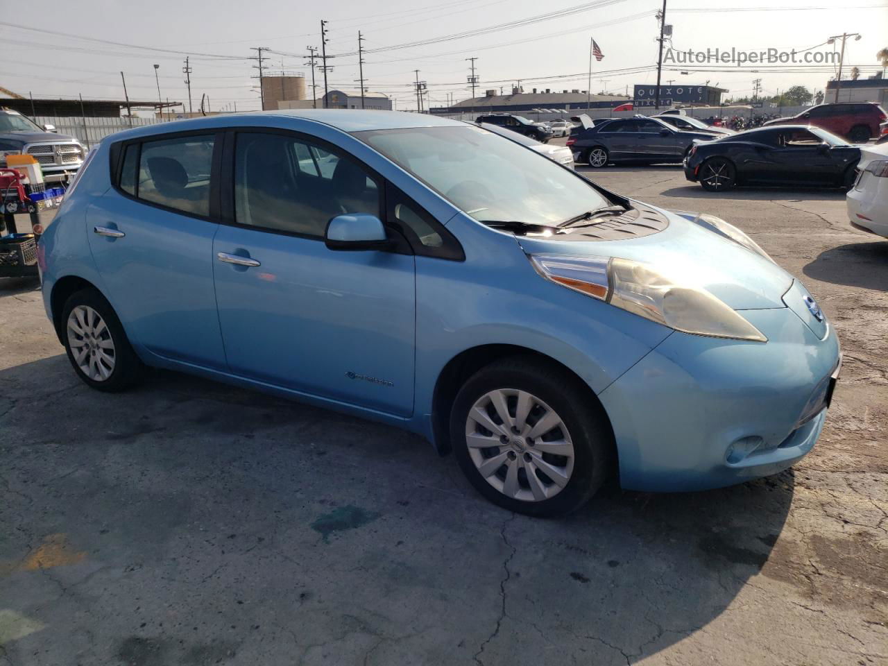 2015 Nissan Leaf S Синий vin: 1N4AZ0CP1FC320508