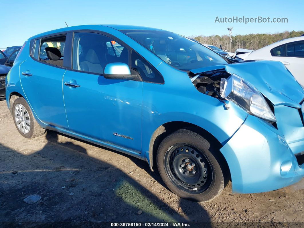 2015 Nissan Leaf S Light Blue vin: 1N4AZ0CP1FC320797