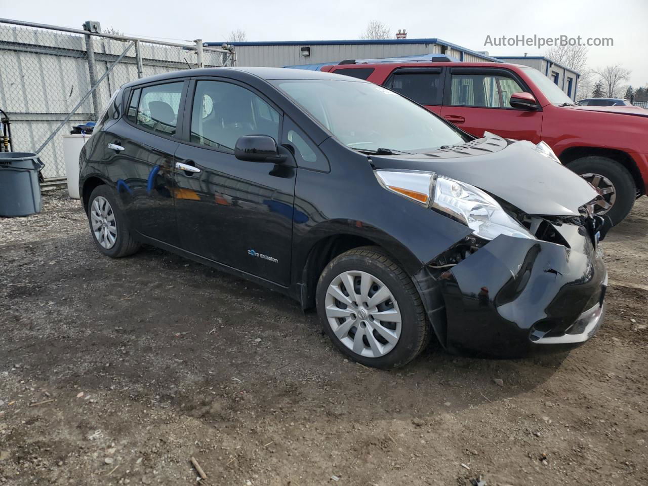 2015 Nissan Leaf S Black vin: 1N4AZ0CP1FC322758