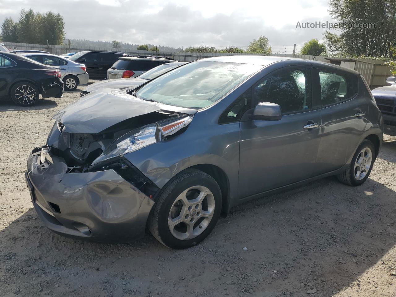 2015 Nissan Leaf S Gray vin: 1N4AZ0CP2FC301904