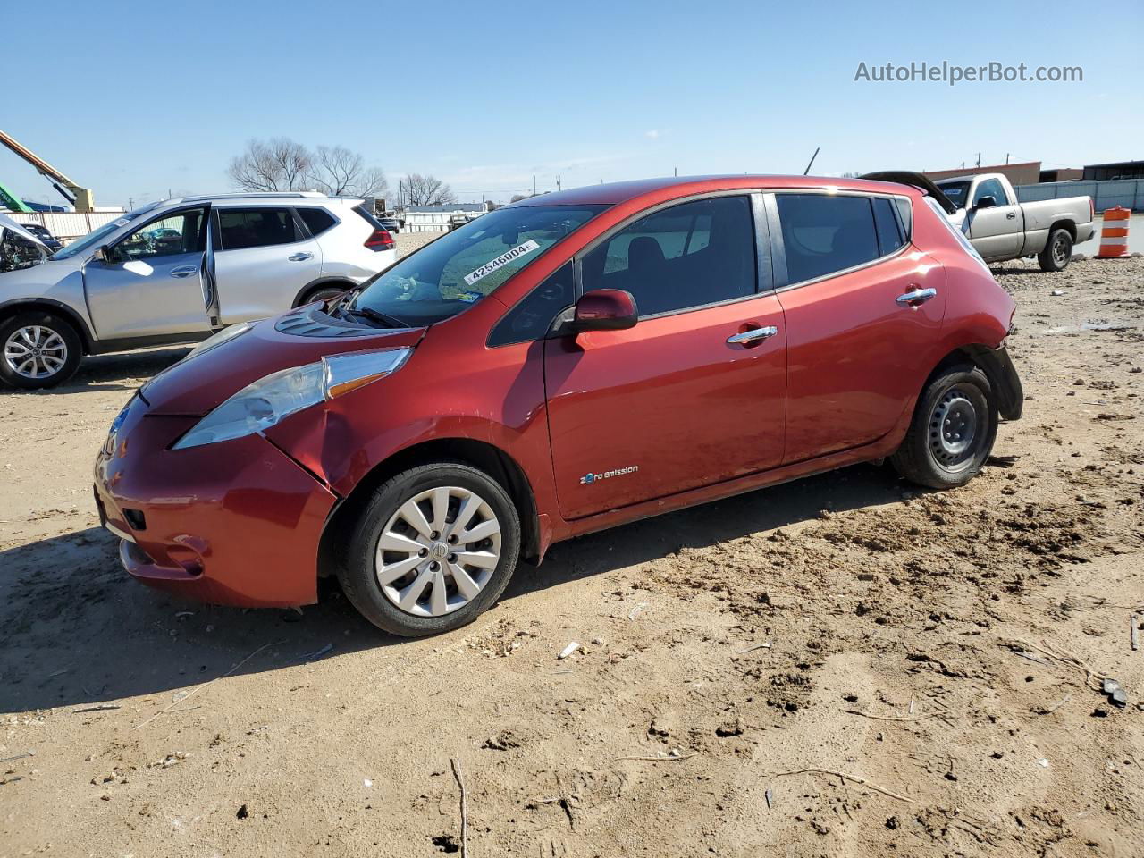 2015 Nissan Leaf S Red vin: 1N4AZ0CP2FC312434