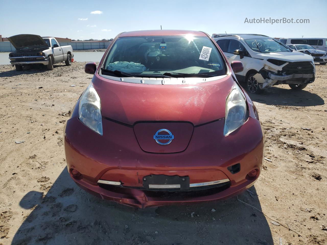 2015 Nissan Leaf S Red vin: 1N4AZ0CP2FC312434