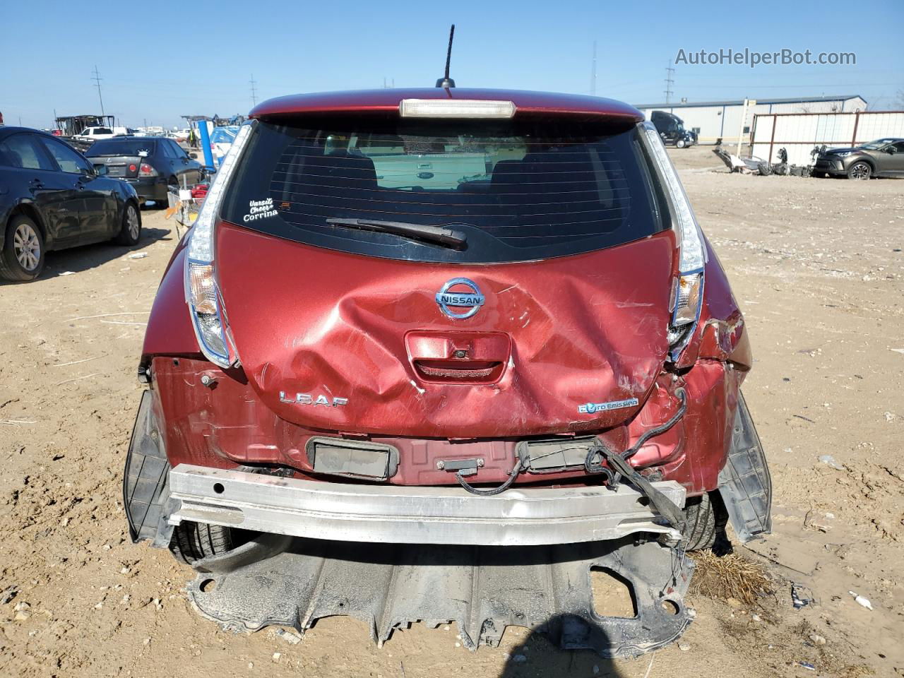 2015 Nissan Leaf S Red vin: 1N4AZ0CP2FC312434