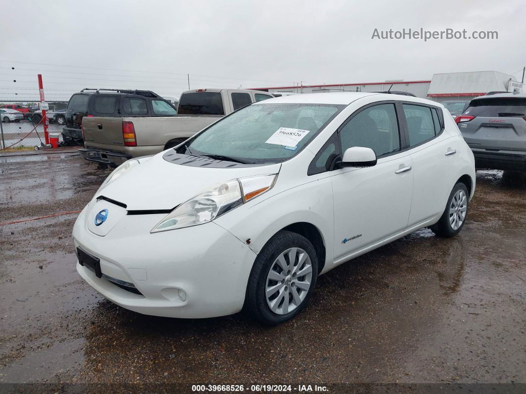 2015 Nissan Leaf S White vin: 1N4AZ0CP2FC329041