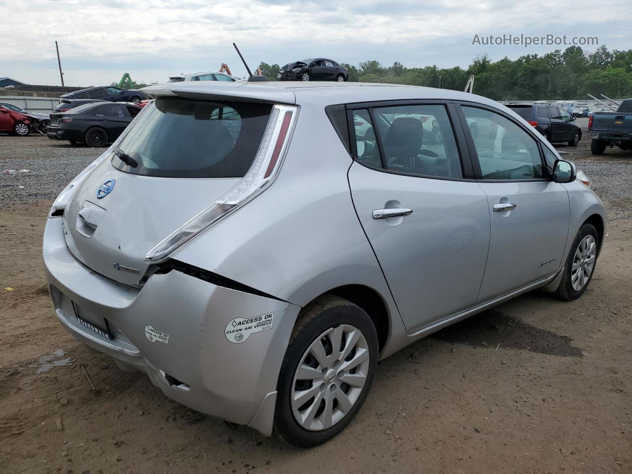 2015 Nissan Leaf S Silver vin: 1N4AZ0CP3FC307114