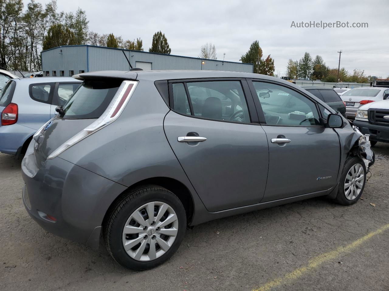 2015 Nissan Leaf S Серый vin: 1N4AZ0CP3FC307159