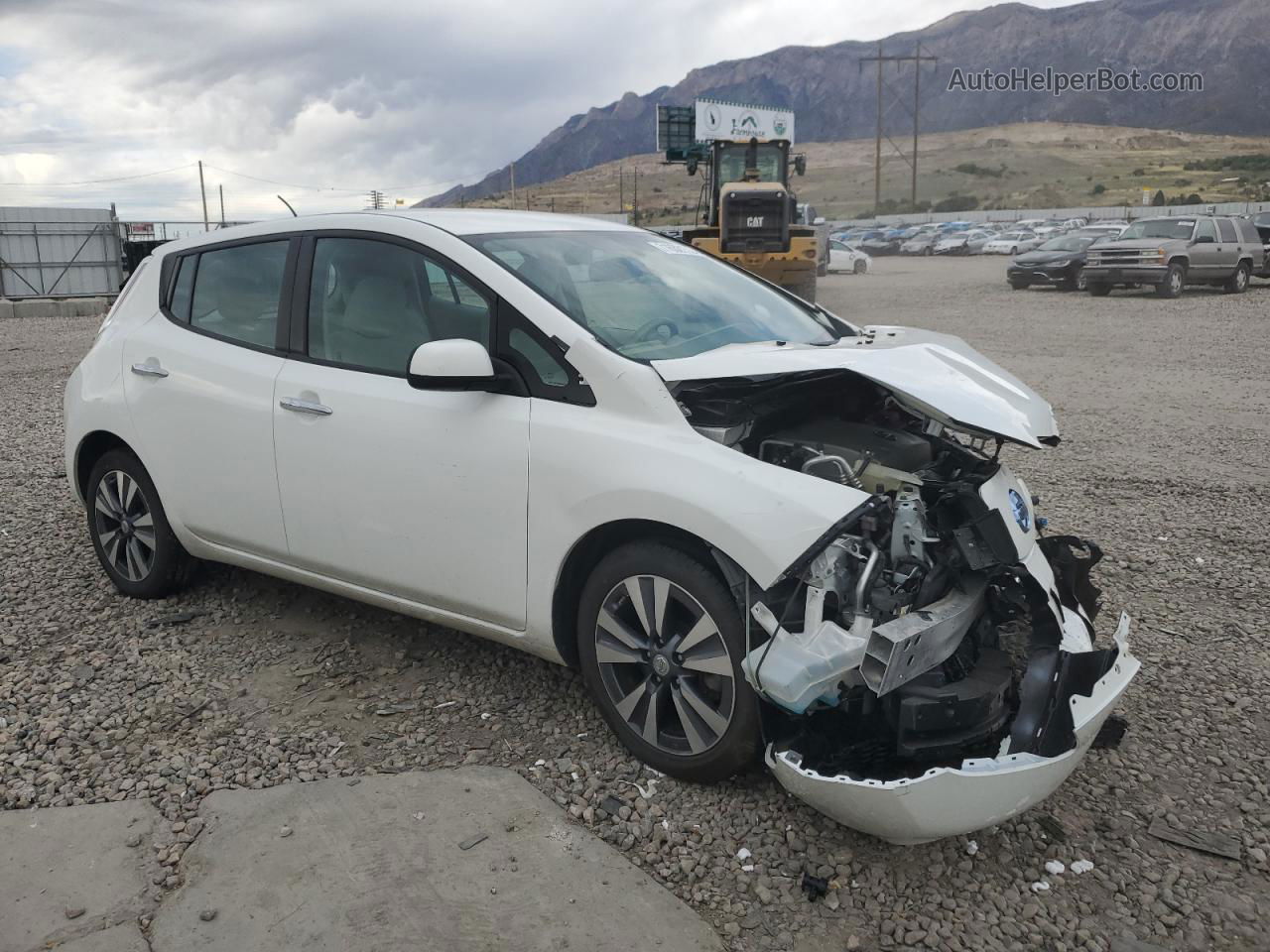 2015 Nissan Leaf S White vin: 1N4AZ0CP3FC318730