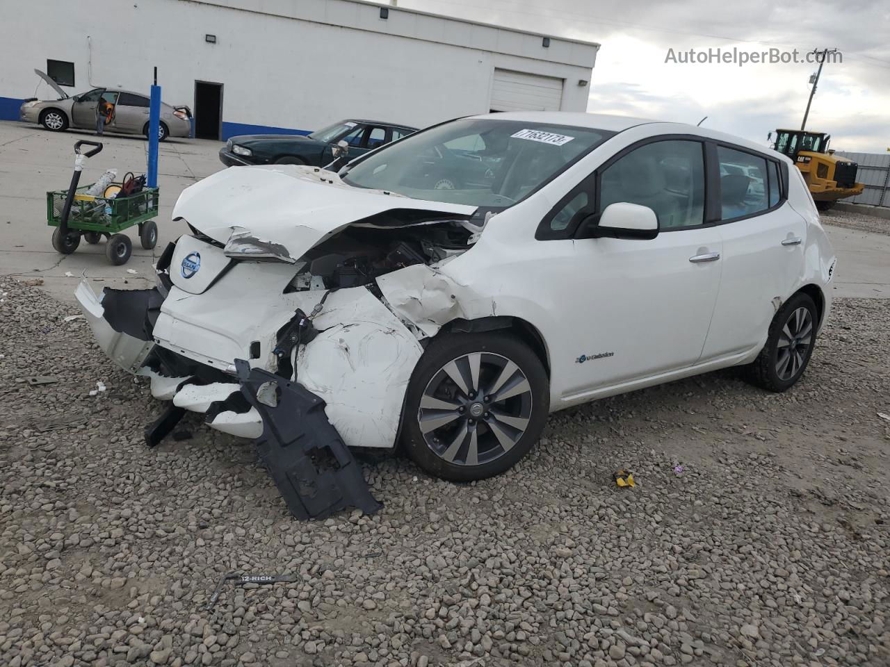 2015 Nissan Leaf S White vin: 1N4AZ0CP3FC318730