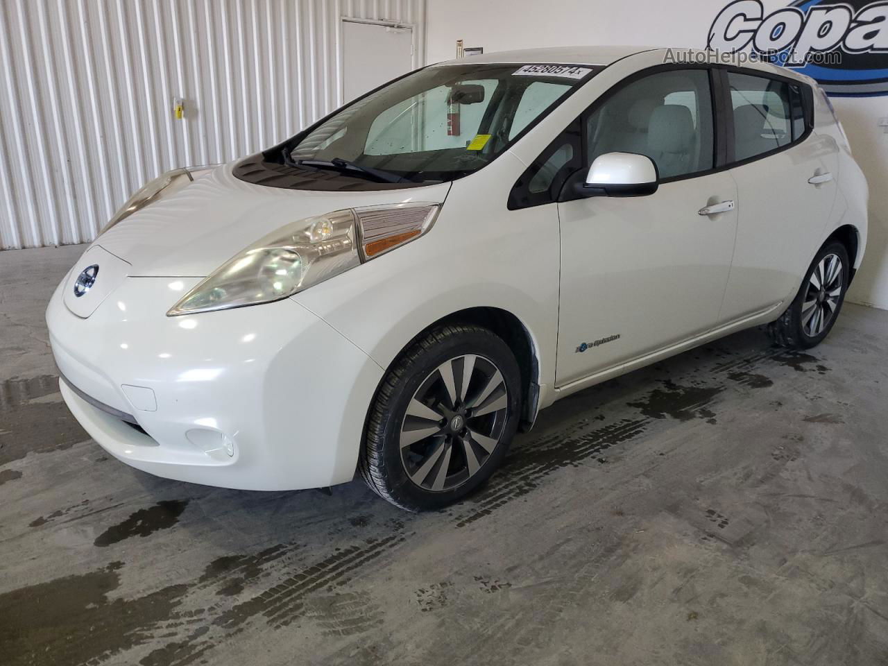 2015 Nissan Leaf S White vin: 1N4AZ0CP3FC322163