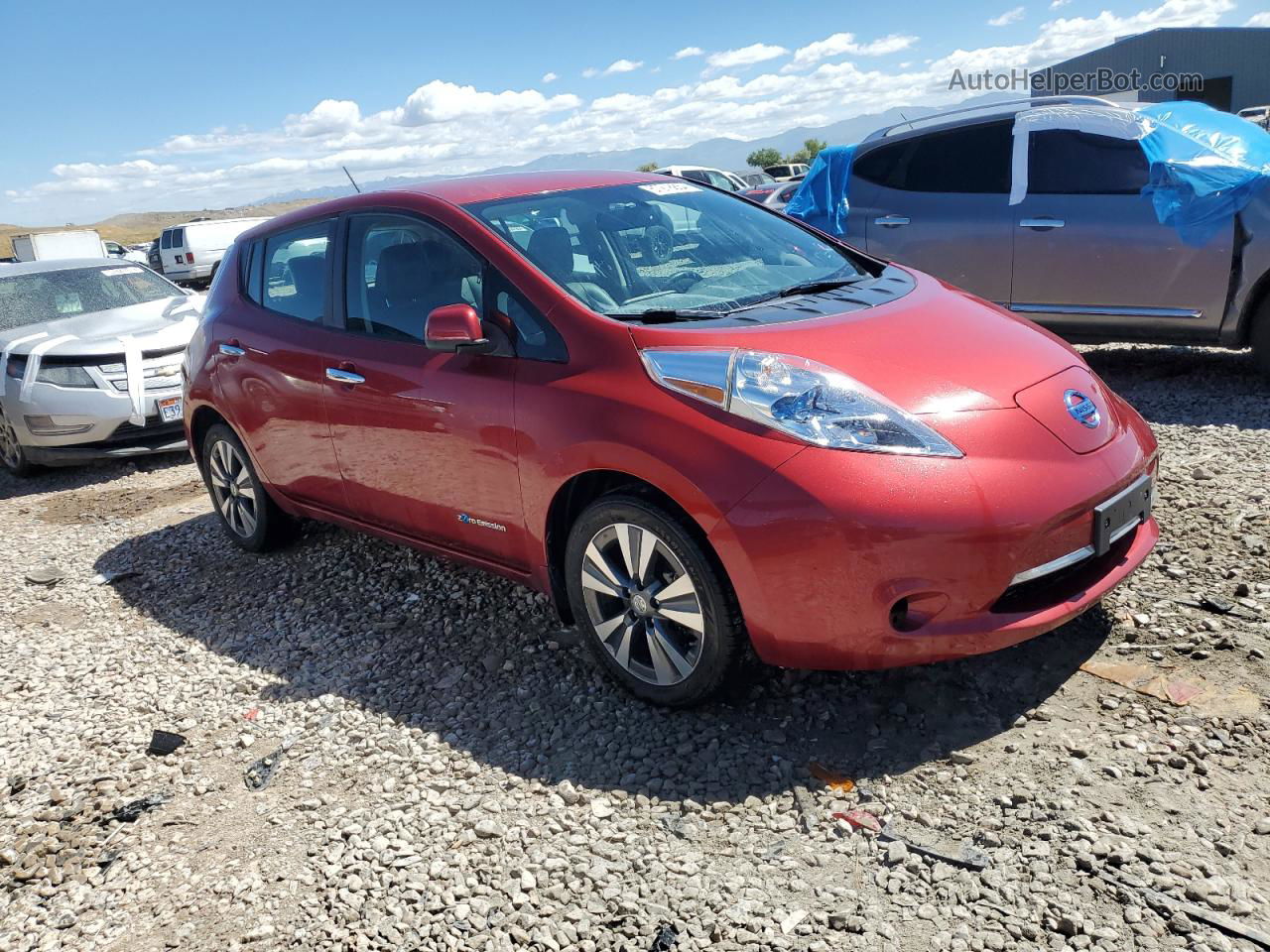 2015 Nissan Leaf S Red vin: 1N4AZ0CP3FC325581