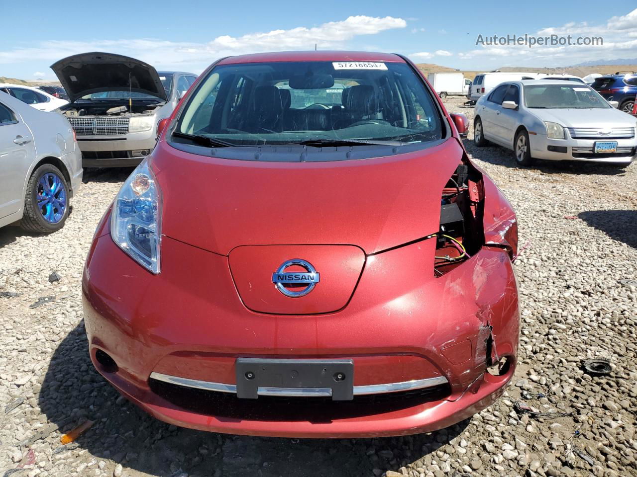 2015 Nissan Leaf S Red vin: 1N4AZ0CP3FC325581