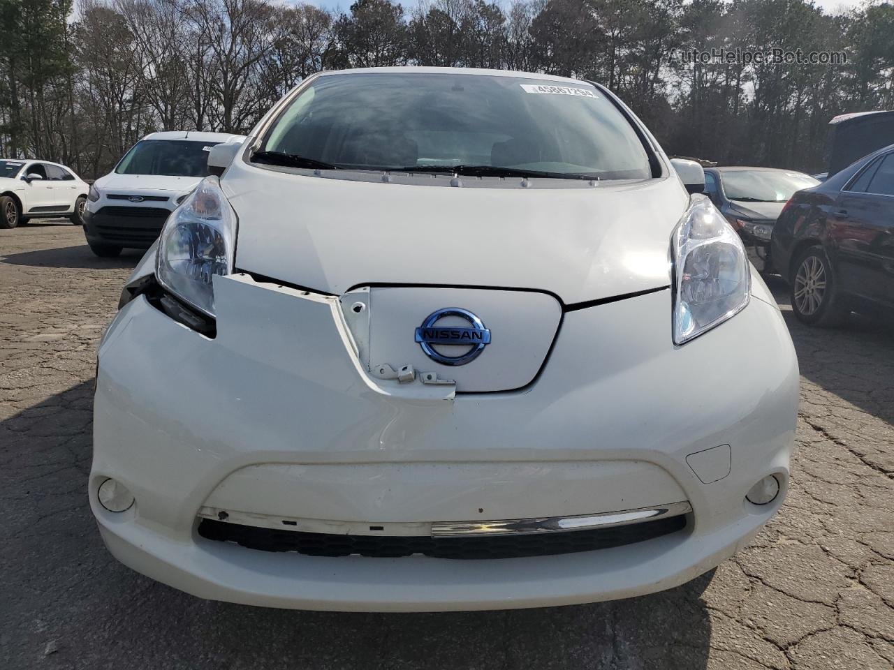 2015 Nissan Leaf S White vin: 1N4AZ0CP3FC327637