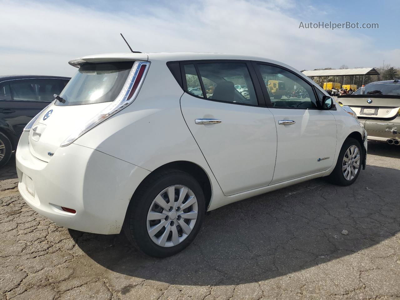 2015 Nissan Leaf S White vin: 1N4AZ0CP3FC327637