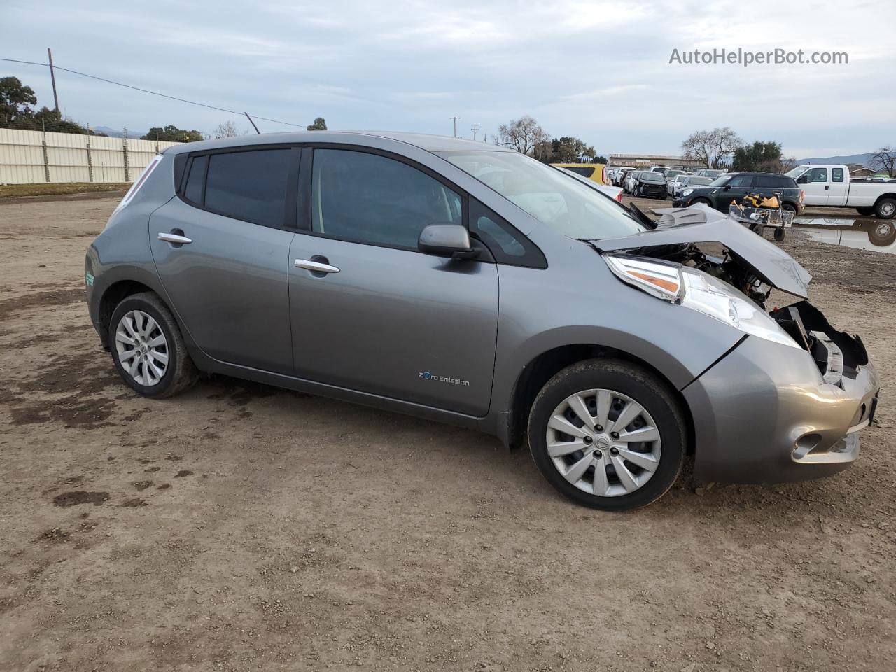 2015 Nissan Leaf S Gray vin: 1N4AZ0CP3FC328447