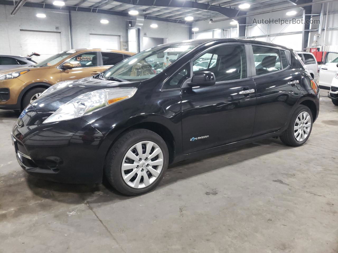 2015 Nissan Leaf S Black vin: 1N4AZ0CP3FC329100