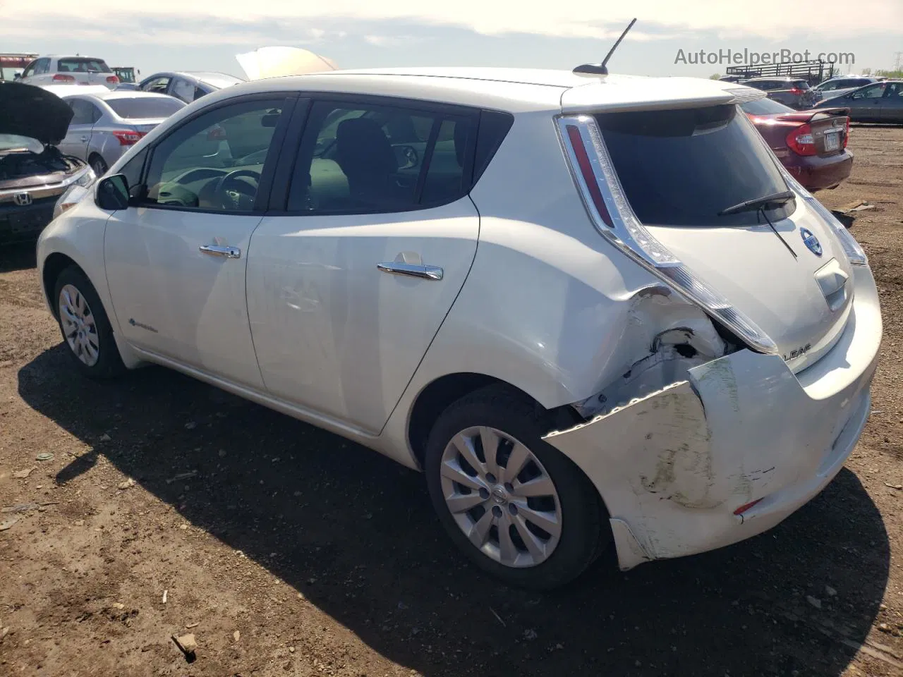 2015 Nissan Leaf S White vin: 1N4AZ0CP3FC333745