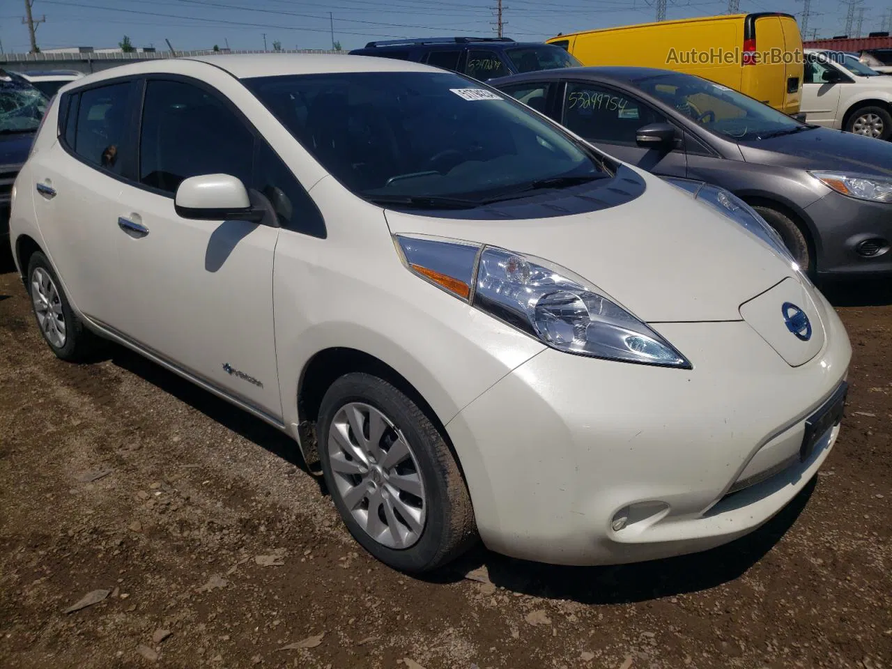 2015 Nissan Leaf S White vin: 1N4AZ0CP3FC333745