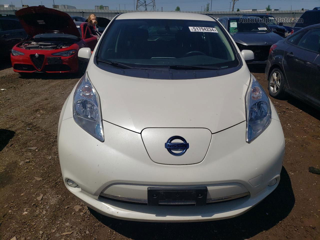 2015 Nissan Leaf S White vin: 1N4AZ0CP3FC333745