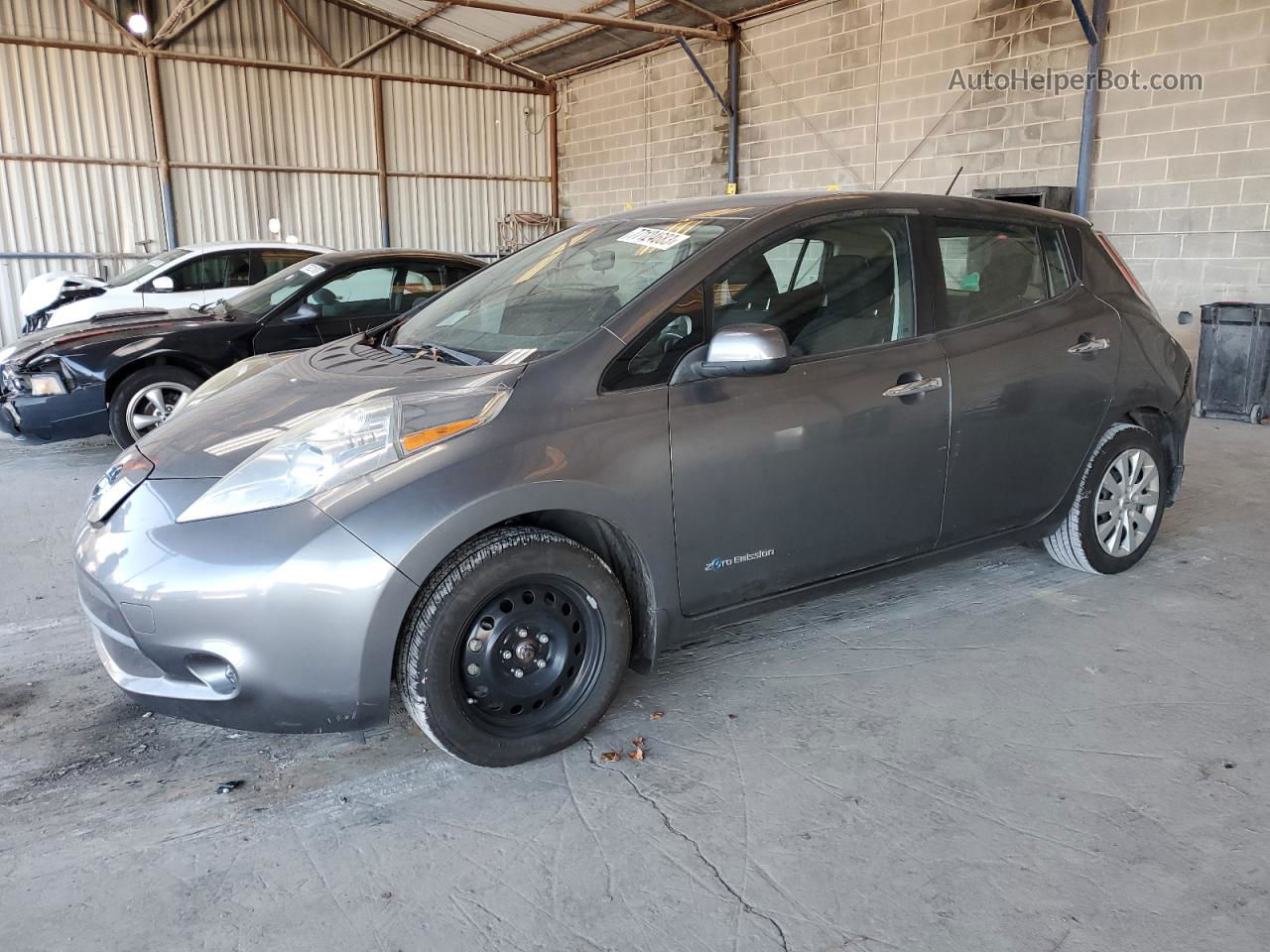 2015 Nissan Leaf S Gray vin: 1N4AZ0CP4FC304402