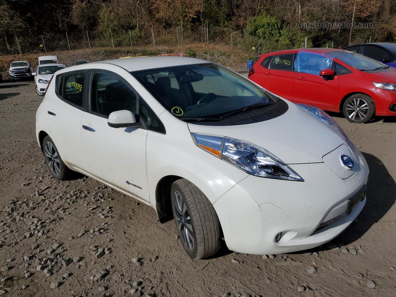 2015 Nissan Leaf S White vin: 1N4AZ0CP4FC320745