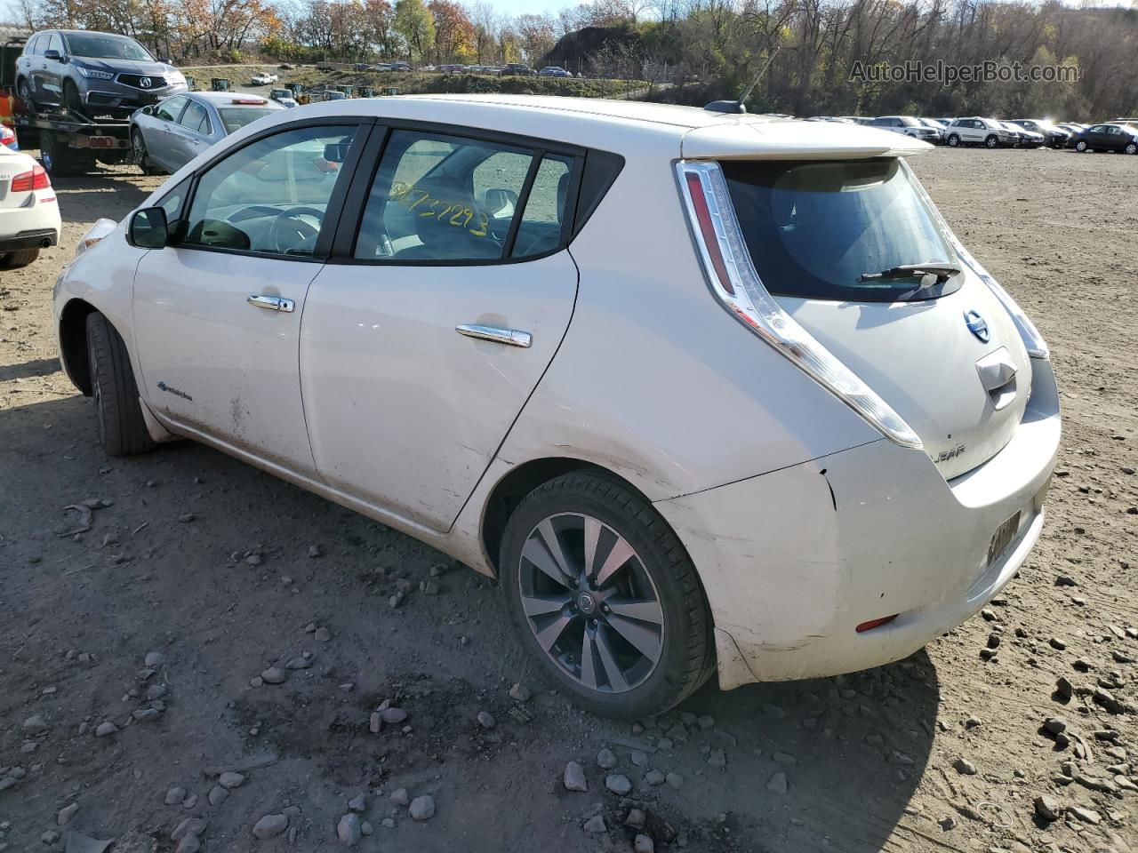 2015 Nissan Leaf S White vin: 1N4AZ0CP4FC320745