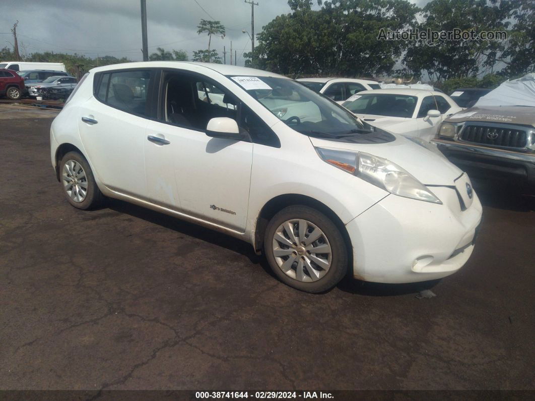 2015 Nissan Leaf S White vin: 1N4AZ0CP4FC321099