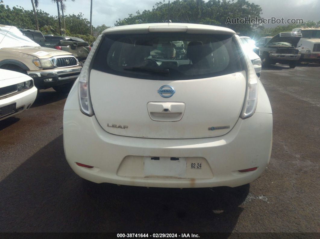 2015 Nissan Leaf S White vin: 1N4AZ0CP4FC321099