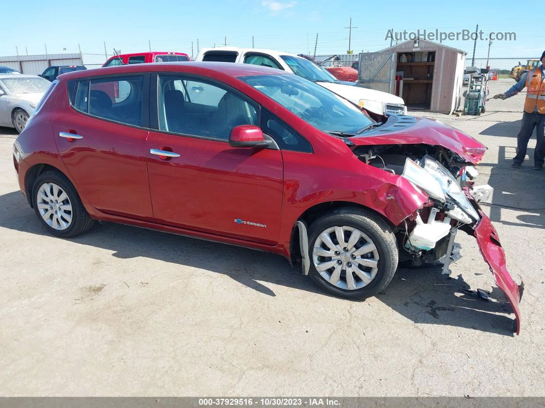 2015 Nissan Leaf S Red vin: 1N4AZ0CP4FC322267