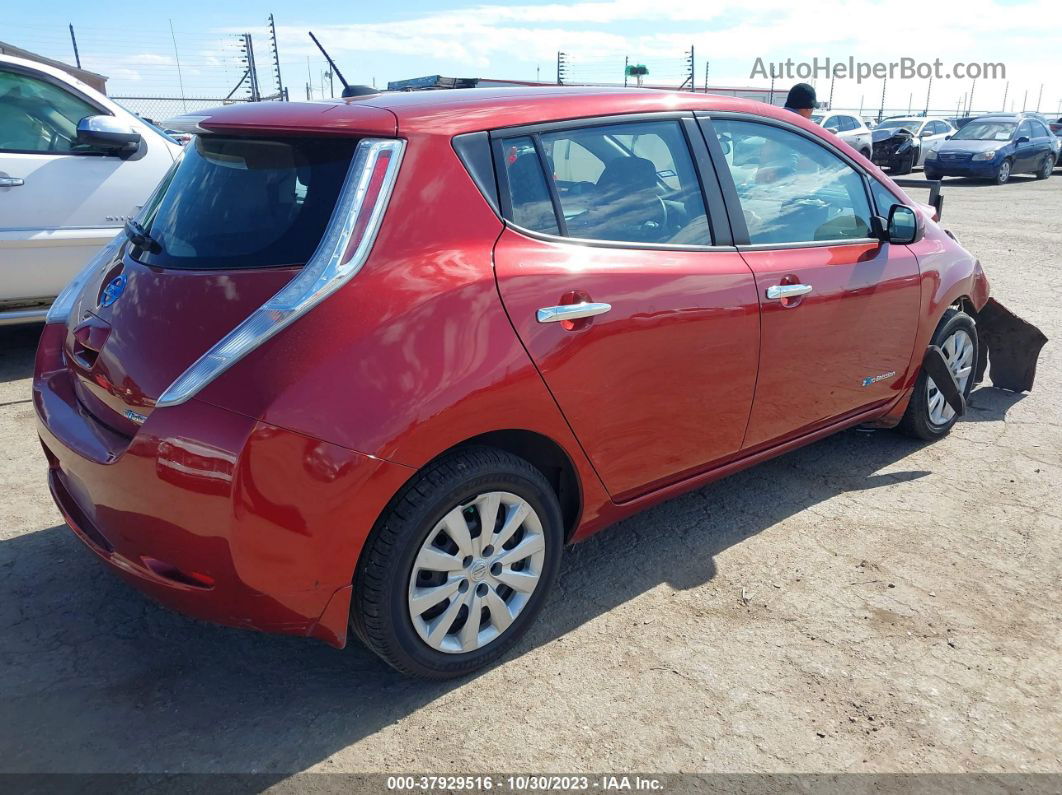 2015 Nissan Leaf S Red vin: 1N4AZ0CP4FC322267