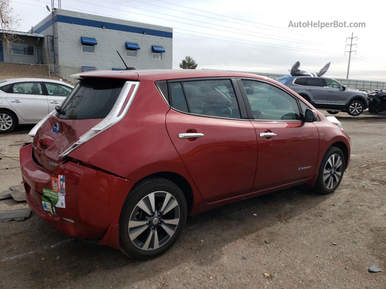 2015 Nissan Leaf S Red vin: 1N4AZ0CP4FC324195