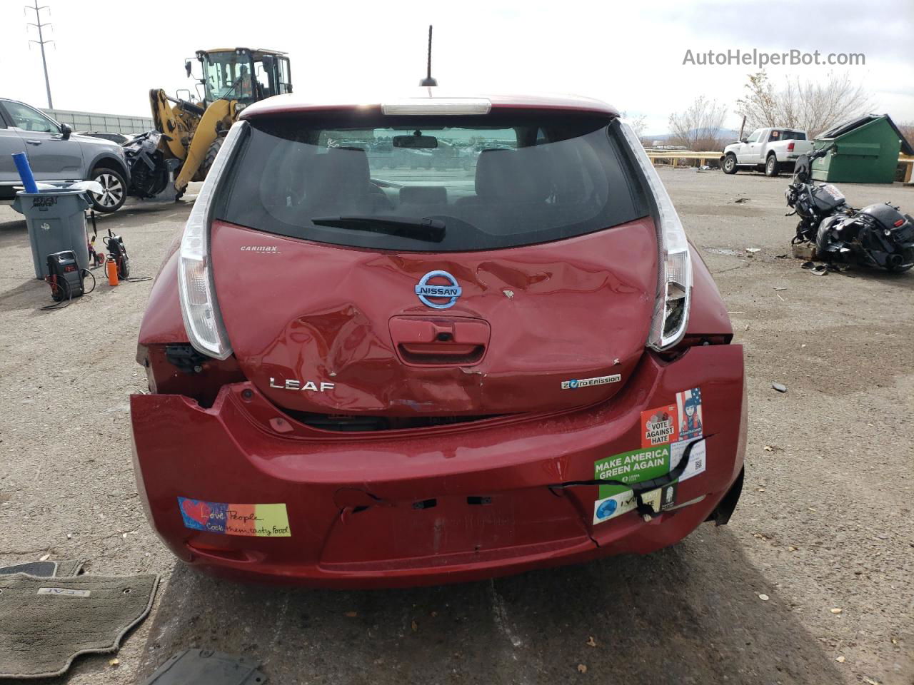 2015 Nissan Leaf S Red vin: 1N4AZ0CP4FC324195