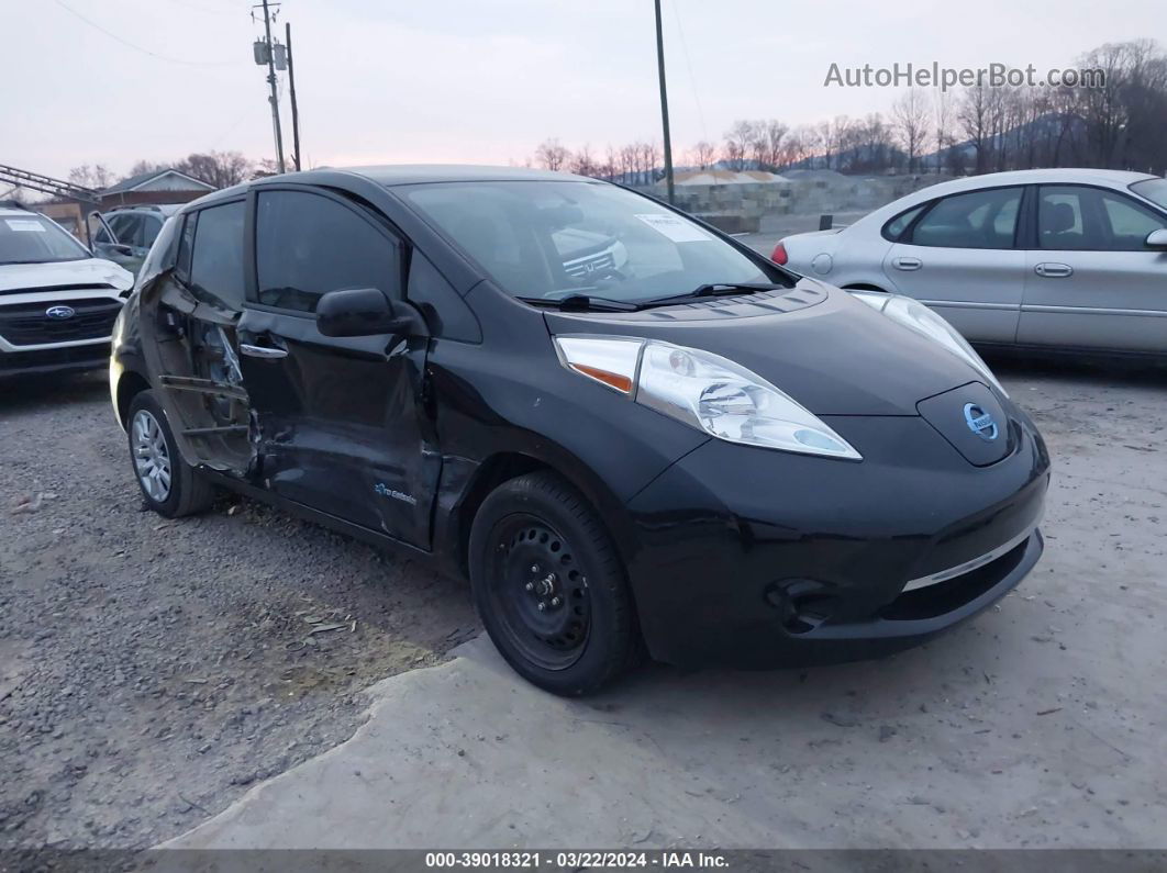 2015 Nissan Leaf S Black vin: 1N4AZ0CP4FC324410