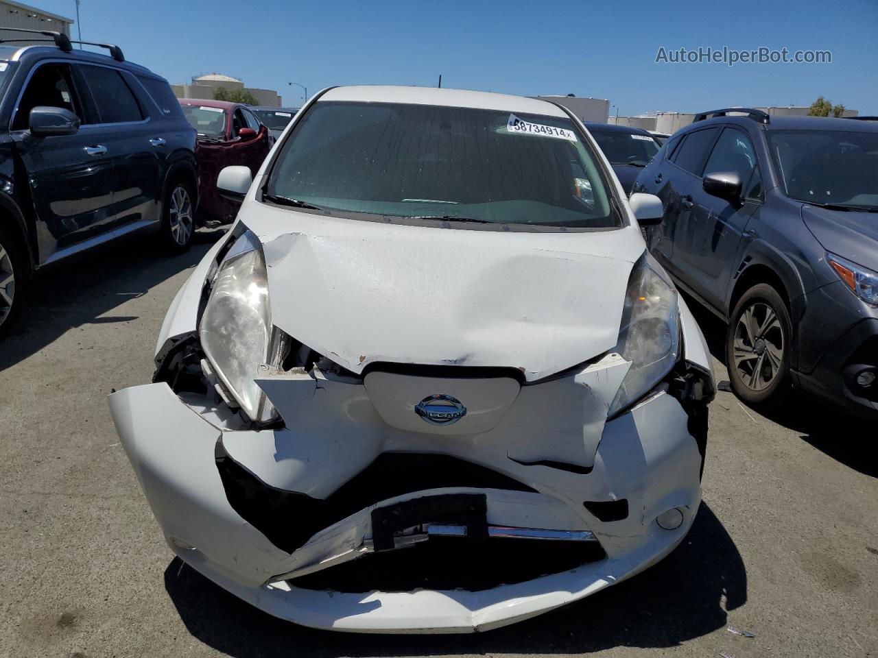 2015 Nissan Leaf S White vin: 1N4AZ0CP5FC302724